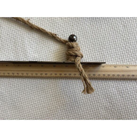 Pulley Mounting Brackets With Hook Rustic Vintage Inspired Metal Wood Twine Set - Picture 6 of 10
